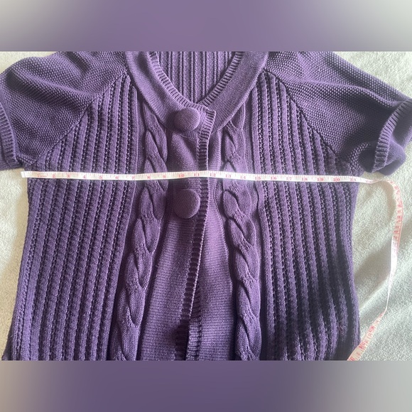 LAURA purple short sleeve purple cardigan (XL) - Picture 7 of 10